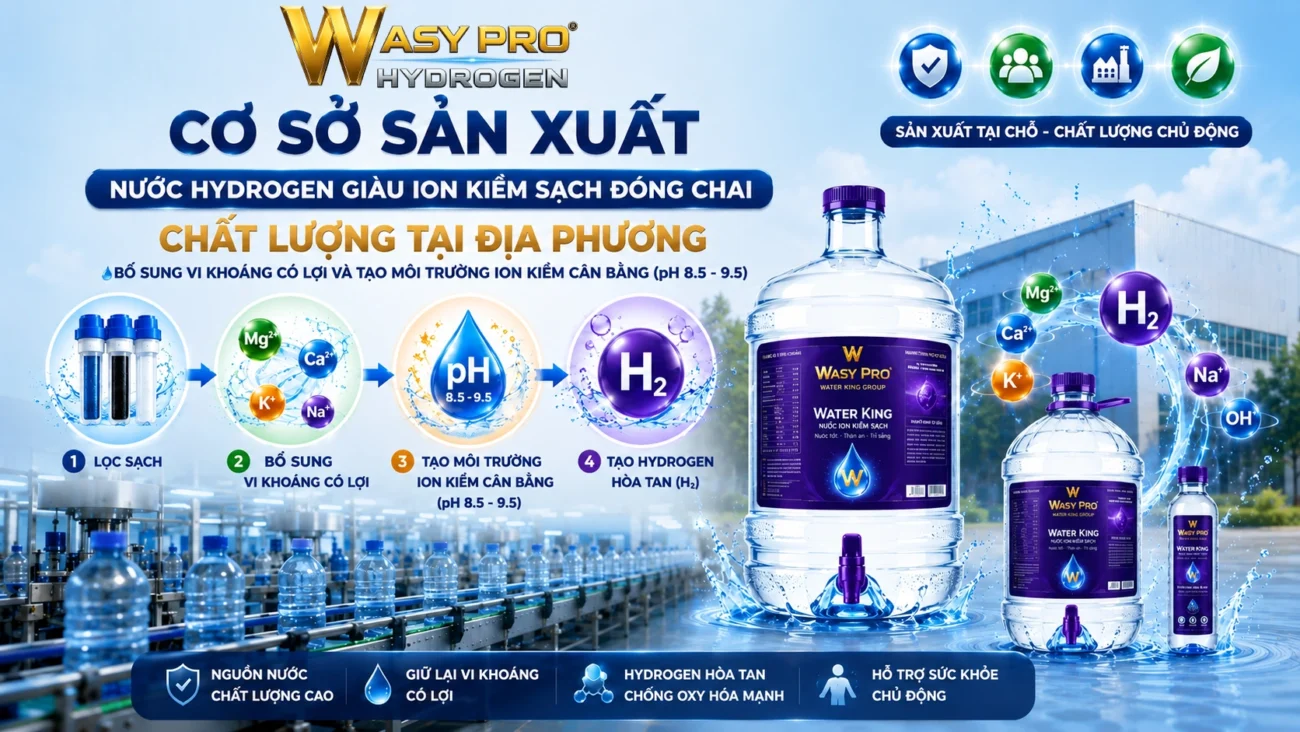 Cơ Sở Sản Xuất Nước Hydrogen Giàu Ion Kiềm Sạch Đóng Chai Chất Lượng Tại Địa Phương dd